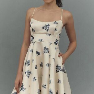 BHLDN Gabriella A-Line Duchess Satin Midi Dress Size 8